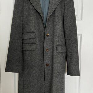 Eric Bompard Paris 100% Cashmere Grey Coat, FR 36